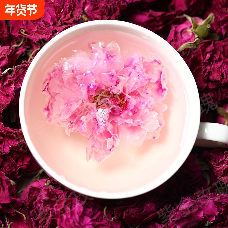 紫金玫瑰2025头期新茶大朵平阴玫瑰花冠茶食用泡水干花袋盒装