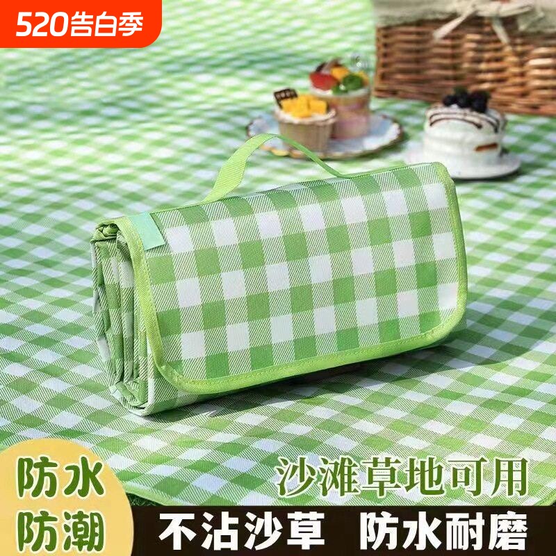 全新野餐垫户外防潮垫加厚防水布春游野炊帐篷垫沙滩郊游露营垫子