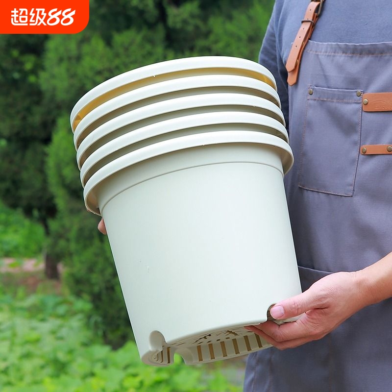 四季控根透气加厚加仑盆塑料大号青山花盆托盘种菜耐用树脂底部