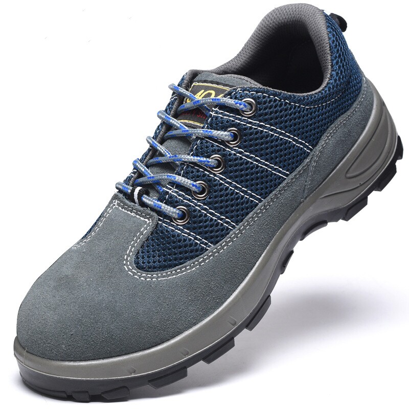劳保鞋男翻毛牛皮男透气工作鞋实心底安全鞋防砸防刺穿耐磨耐油