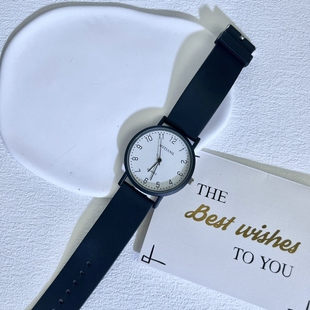 公务员小众考试专用石英手表学生ins简约男女情侣指针式 塑料普通