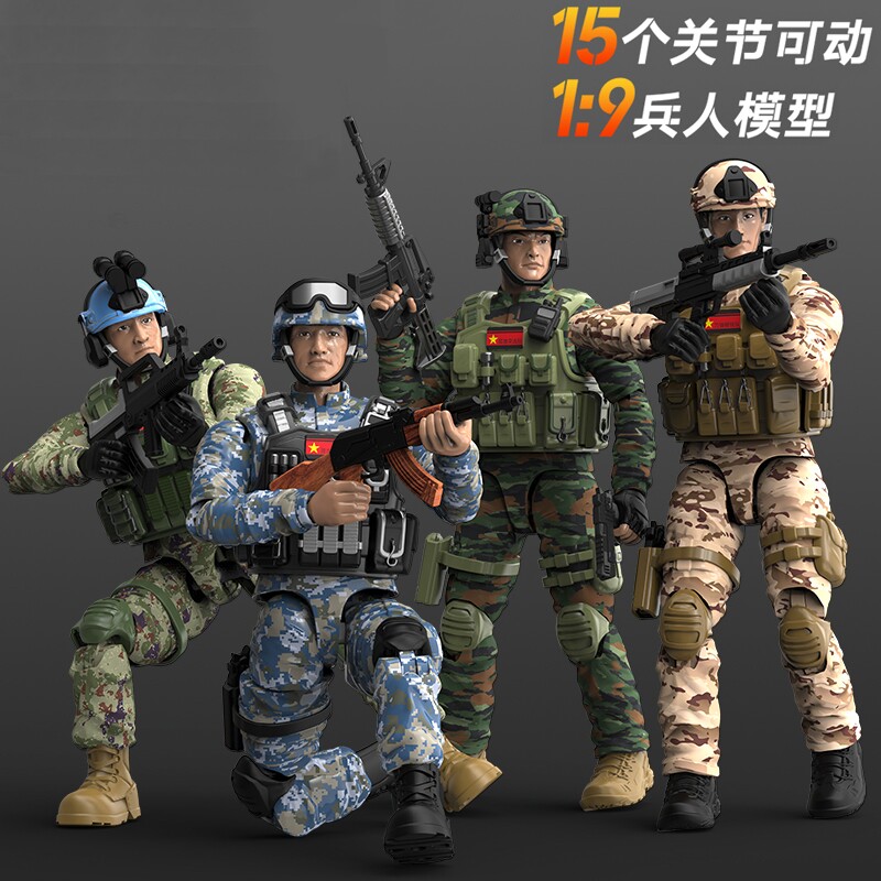 어린이 중국 군인 모델 장난감 군인 움직일 수있는 군인 그림 은퇴 선물 특수 부대 PLA 장난감