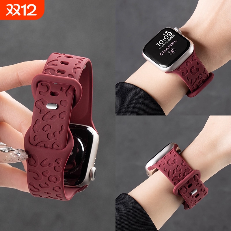 适用小米手环9Pro表带8/7pro手腕带新款红色硅胶猫爪红米watch5替换带4九代男女生华为fit3运动配件