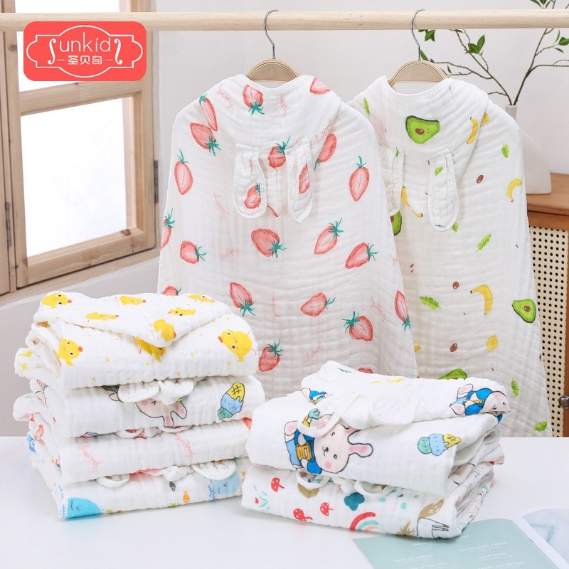 婴儿纱布浴巾纯棉新初生儿超软全棉宝宝专用浴袍带帽斗篷可穿儿童,婴童用品,浴巾,淘宝优惠券,粉丝福利购,淘宝优惠卷