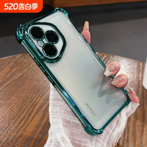 适用于荣耀power手机壳新款500pro四角防摔400荣耀300透明200高级100pro镜头全包90气囊magic6p硅胶7男女外壳