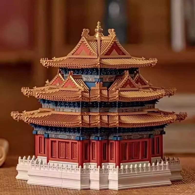 兼容乐高故宫角楼榫卯积木中国风3d立体拼图建筑模型男孩拼装玩具