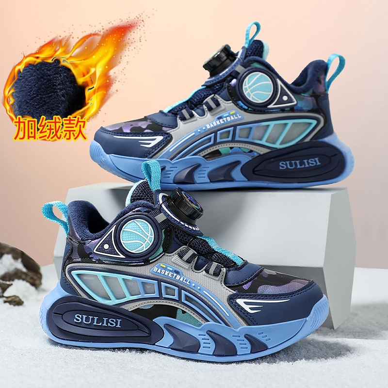 儿童运动鞋2025秋冬新款加绒保暖男学生校园篮球鞋男童运动鞋棉鞋