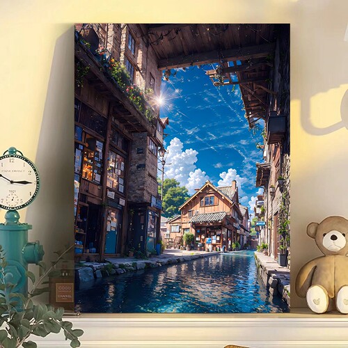 数字油画DIY丙烯手绘风景宫崎骏