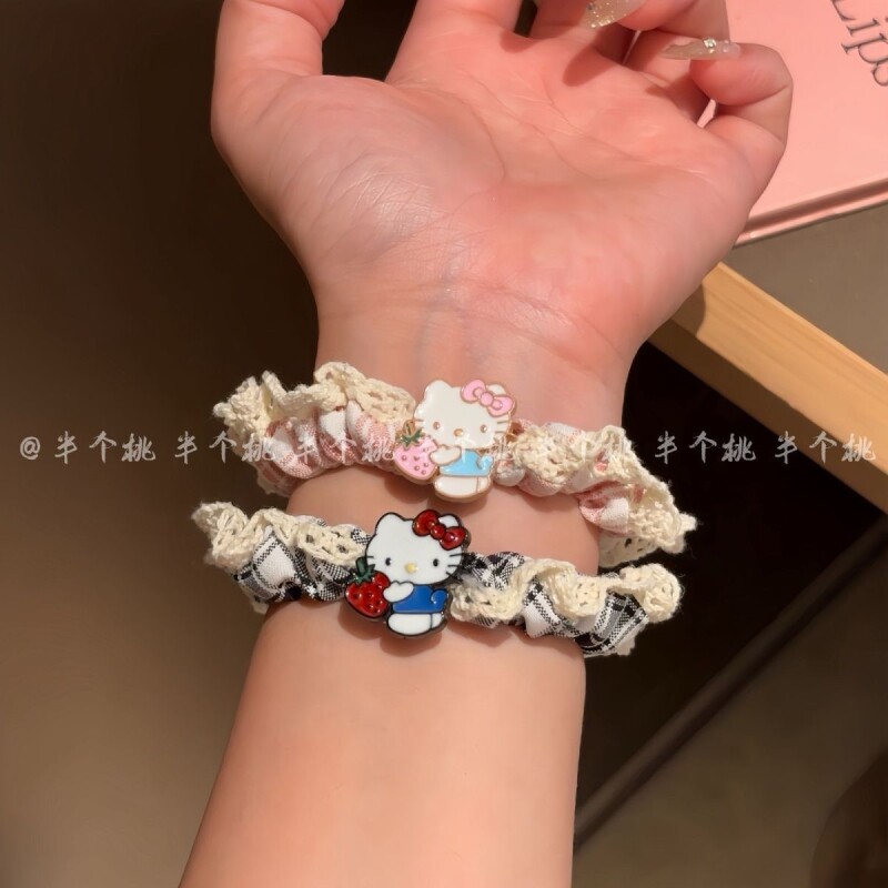 儿童发饰可爱kt猫小肠发圈女童丸子头发绳宝宝马尾扎头绳女孩头饰