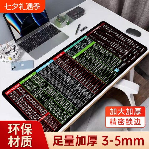 快捷键大全办公电脑鼠标垫桌垫