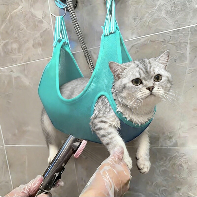 猫咪洗澡美容吊床剪指甲神器悬挂式固定包中小型犬宠物用品可拆洗