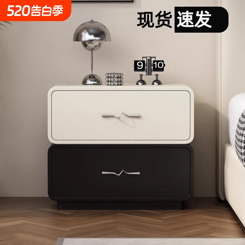 12简约现代新款床头柜新款家用卧室收纳储物意式极简床边置物柜