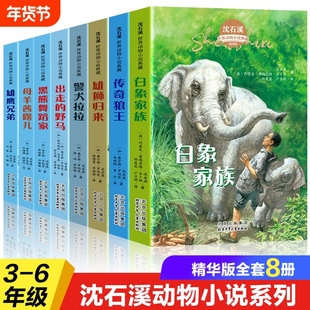 全套8册 沈石溪动物小说全集警犬拉拉出走的野马黑熊舞蹈家白象家族母羊茜露儿雄鹰兄弟传奇狼王雄狮归来儿童文学书籍畅销书排行榜