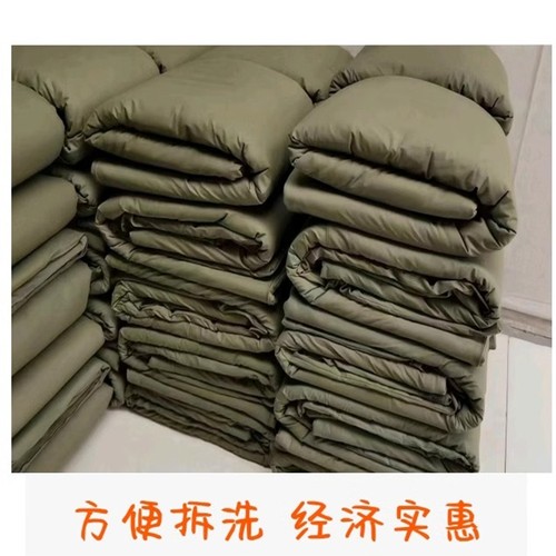 可拆洗军绿色被子冬被加厚保暖