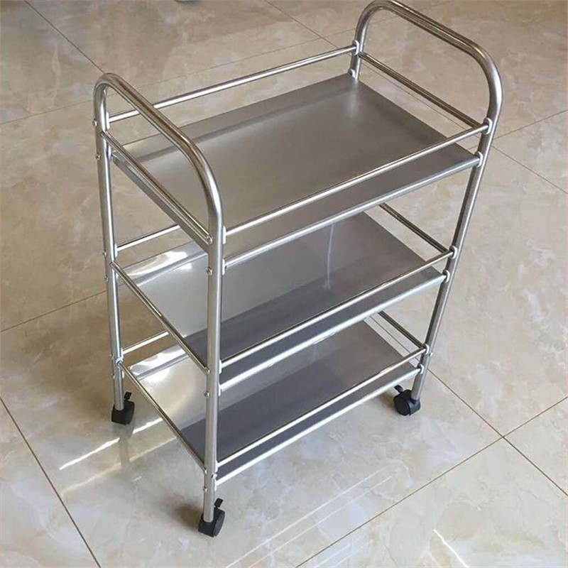 厨房放菜架子不锈钢送餐车移动家用卫生间置物架火锅店小推车带轮