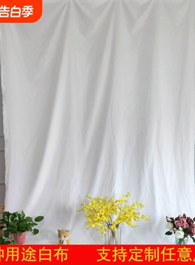 白布纯白色布料拍照摄影投影背景布野餐布涤棉画布涂鸦扎染手工