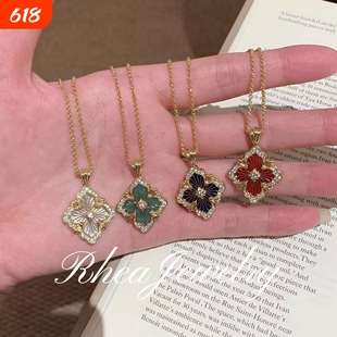 歌剧院Opera布契拉丝贝母项链女高级感时尚百搭四叶草吊坠锁骨链
