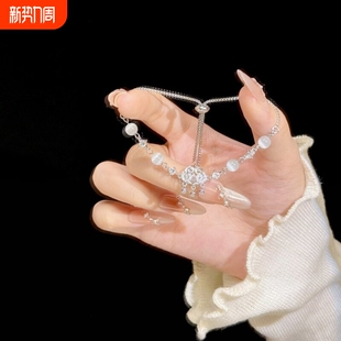【幂琳】999纯银平安锁手链女款2025新款轻奢小众精致猫眼石手串