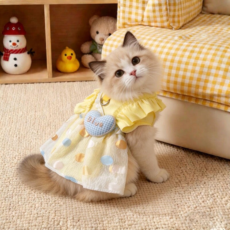 宠物服饰夏季薄款泡泡裙透气猫咪狗狗衣服防晒冰丝比熊凉凉衣清爽
