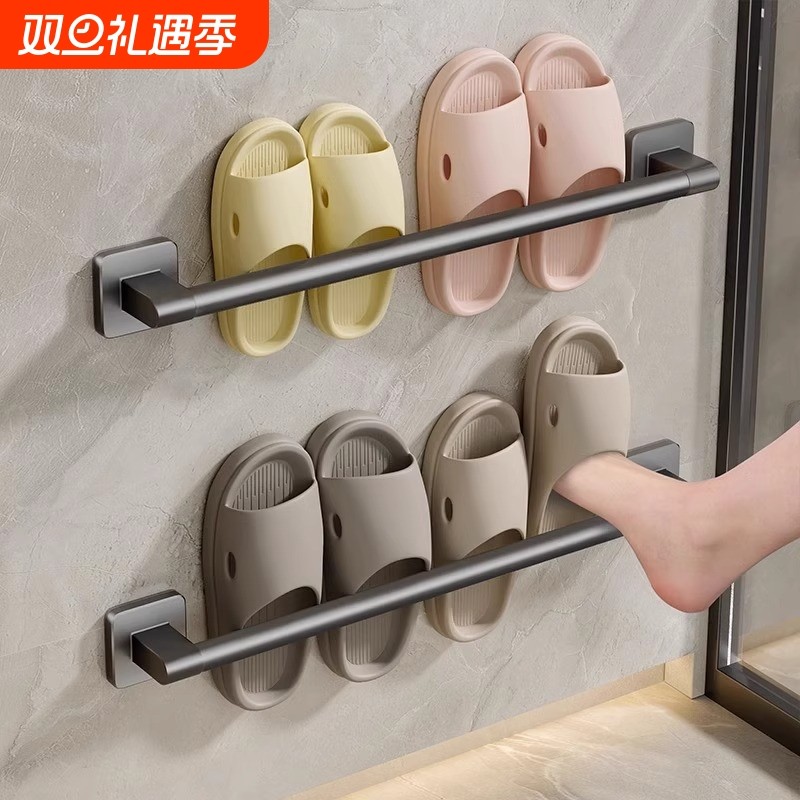 浴室拖鞋架免打孔卫生间厕所门后壁挂式挂架收纳神器墙上阳台夹缝