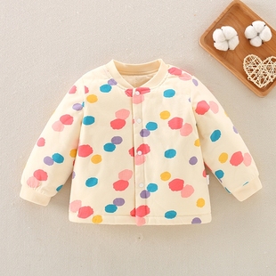 婴儿保暖上衣春秋薄棉外套宝宝棉服男童女童棉衣冬装 睡衣夹棉内胆