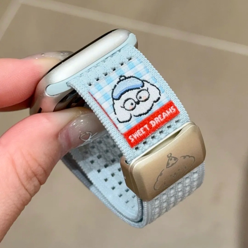 【透气磁吸】适用苹果手表S11尼龙编织表带applewatch9可爱大耳狗
