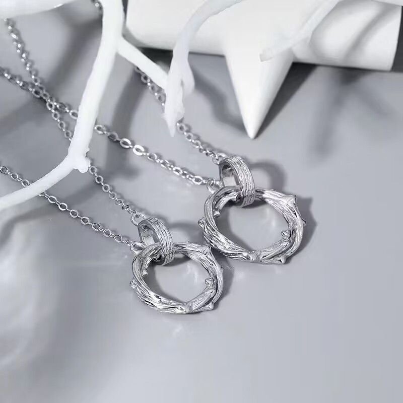 项链锁骨链女颈链项链女银金色儿童项链礼物生日新年礼物