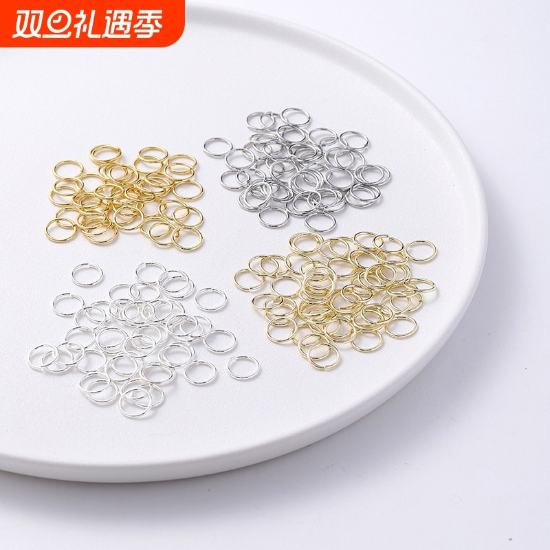 手工diy开口圈手链项链收尾金属连接环铁圈龙虾扣链条饰品配件