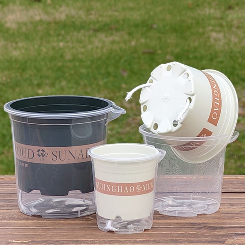 绿萝花盆双层懒人自吸水歪嘴塑料家用免浇水透明加仑养花多肉套盆