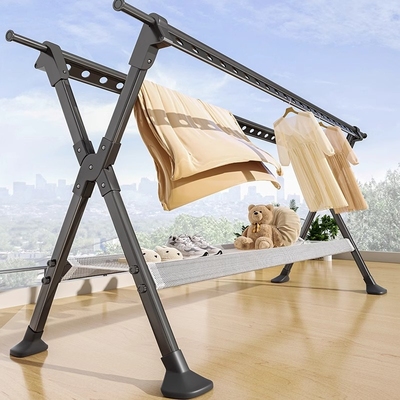 德国晾衣架可收纳阳台折叠凉衣杆室内外衣服伸缩晒衣架晒被子神器