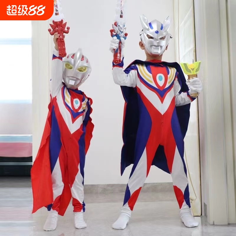 奥特超人衣服男童夏季连体套装2025新款宝宝小儿童运动帅夏装发光