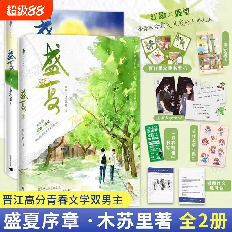 盛夏全2册木苏里热血青春力作实体书双学霸江添盛望双男主原名某某现代青春文学小说晋江高人气原创作品
