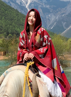 旅游围巾两用流苏边民族风