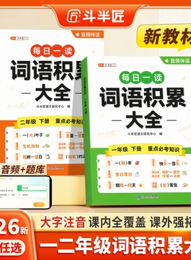 斗半匠小学生词语积累大全一年级二年级下册语文字词句专项训练aabb式多音字近反义词叠词量词归类大全好词好句素材积累练习册训练