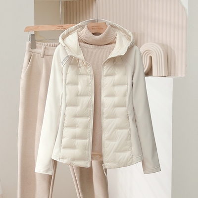 2025轻薄羽绒服女秋冬款白鹅绒90修身小个子内搭薄款白色内胆黑色