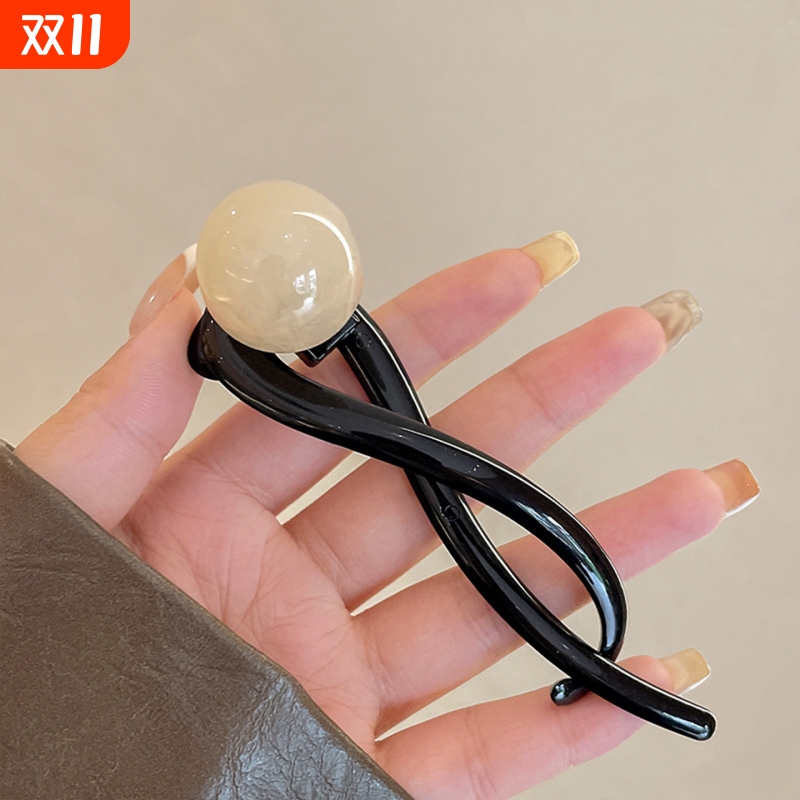 T发夹/扭扭夹A1pn0-脑后一字夹半扎头饰盘发发夹盘发扭扭夹抓夹