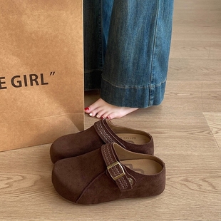 内增高百搭博肯拖鞋 春夏两穿勃肯鞋 裙子 女2025新款 厚底包头半拖鞋