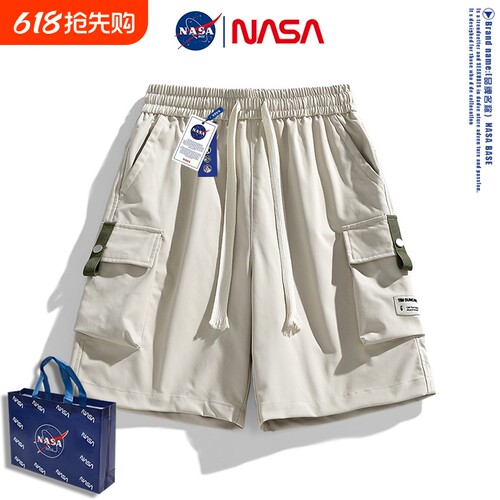 NASA联名美式机能工装短裤男士夏季潮牌宽松男生休闲运动五分裤子