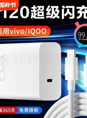 适用VIVOX100充电器120超级闪充vivoX90S充电头10A快充vivox80pro手机充电器iQOONeo9 8 双C原装数据线
