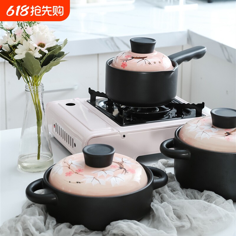 一件代发手绘耐火燃气耐高温砂锅酒店汤锅浅煲陶瓷煲仔饭煲粥煲汤