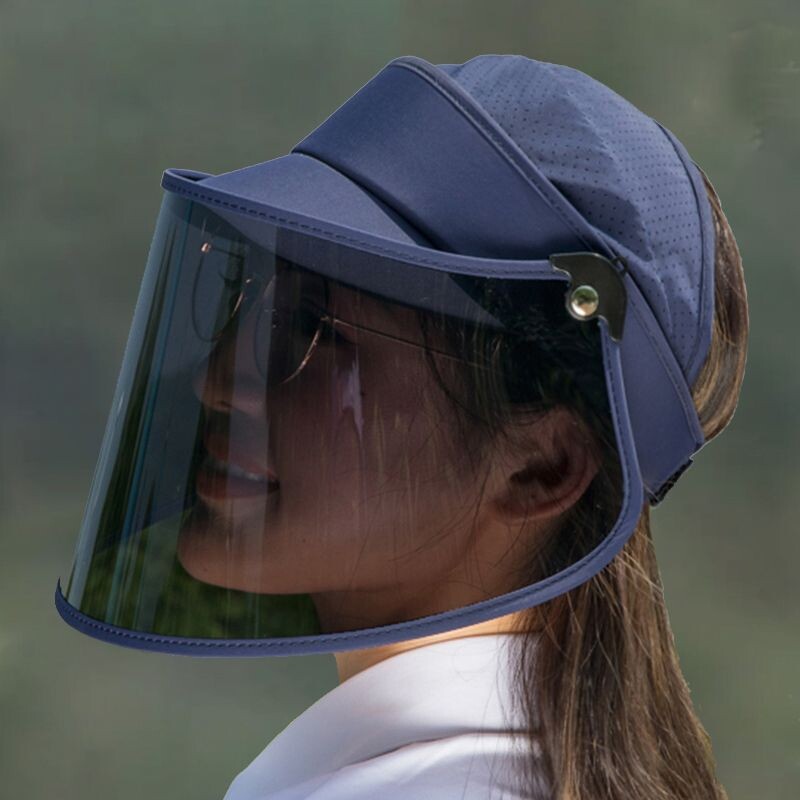 电动车防晒帽夏季骑车防紫外线面罩女士帽子遮全脸夏天遮阳帽男士