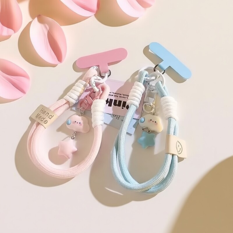 ins风无语云朵星星挂饰手机挂绳腕带相机钥匙扣挂链挂件相机通用