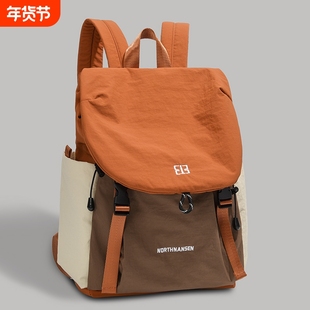 伊布古奇旅行超轻便双肩包小众户外背包品牌女尼龙黑色简约休闲