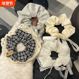 高级感韩系可爱飘带发圈蝴蝶结大肠2025发绳马尾头绳少女半扎发饰