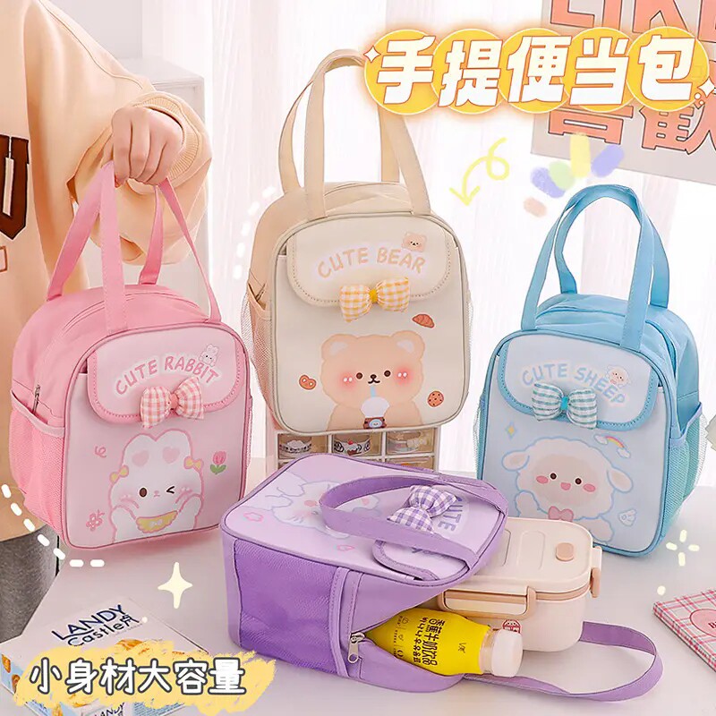 卡通牛津纺学生保温饭盒上班族大容量铝箔便当包手提袋零食便当包