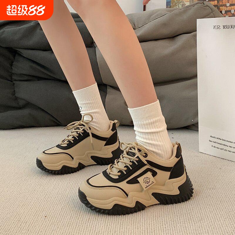 2025春季新款百搭老爹鞋女厚底增高运动休闲小白鞋板鞋春秋爆款女