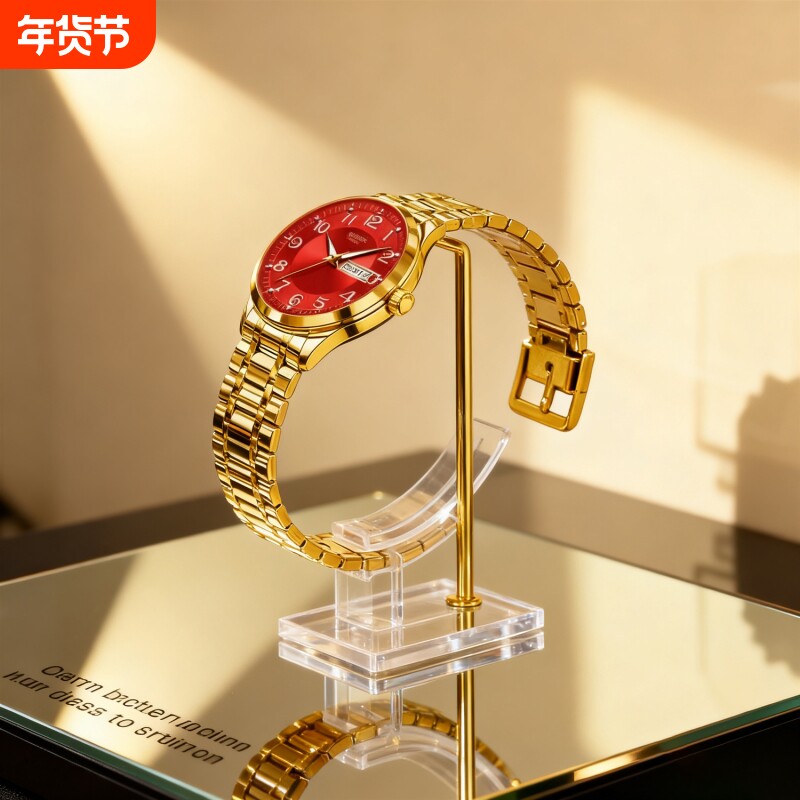 正品瑞士全自动非机械表手表男士学生韩版时尚潮双日历防水表夜光