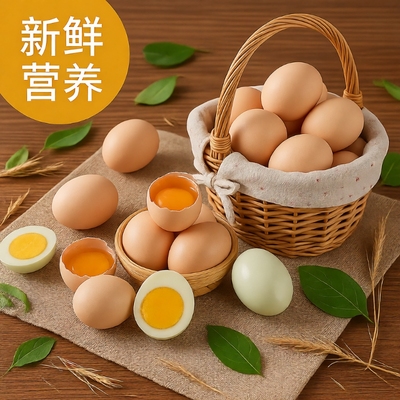 新鲜土鸡蛋正宗农家散养早餐五谷杂粮喂养草鸡蛋整箱生鲜学生