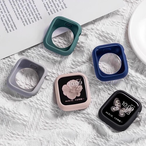 applewatch11保护壳苹果S10iwatch9保护套S8硅胶ultra321表壳S7代s6表带SE表套s5女软壳女款新款红色适用手表