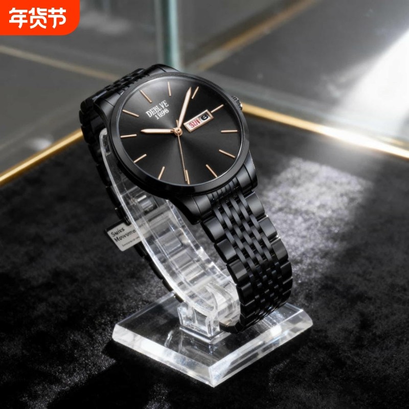 男款手表全自动非机械表钢带商务防水石英腕表高级感男士正品名牌